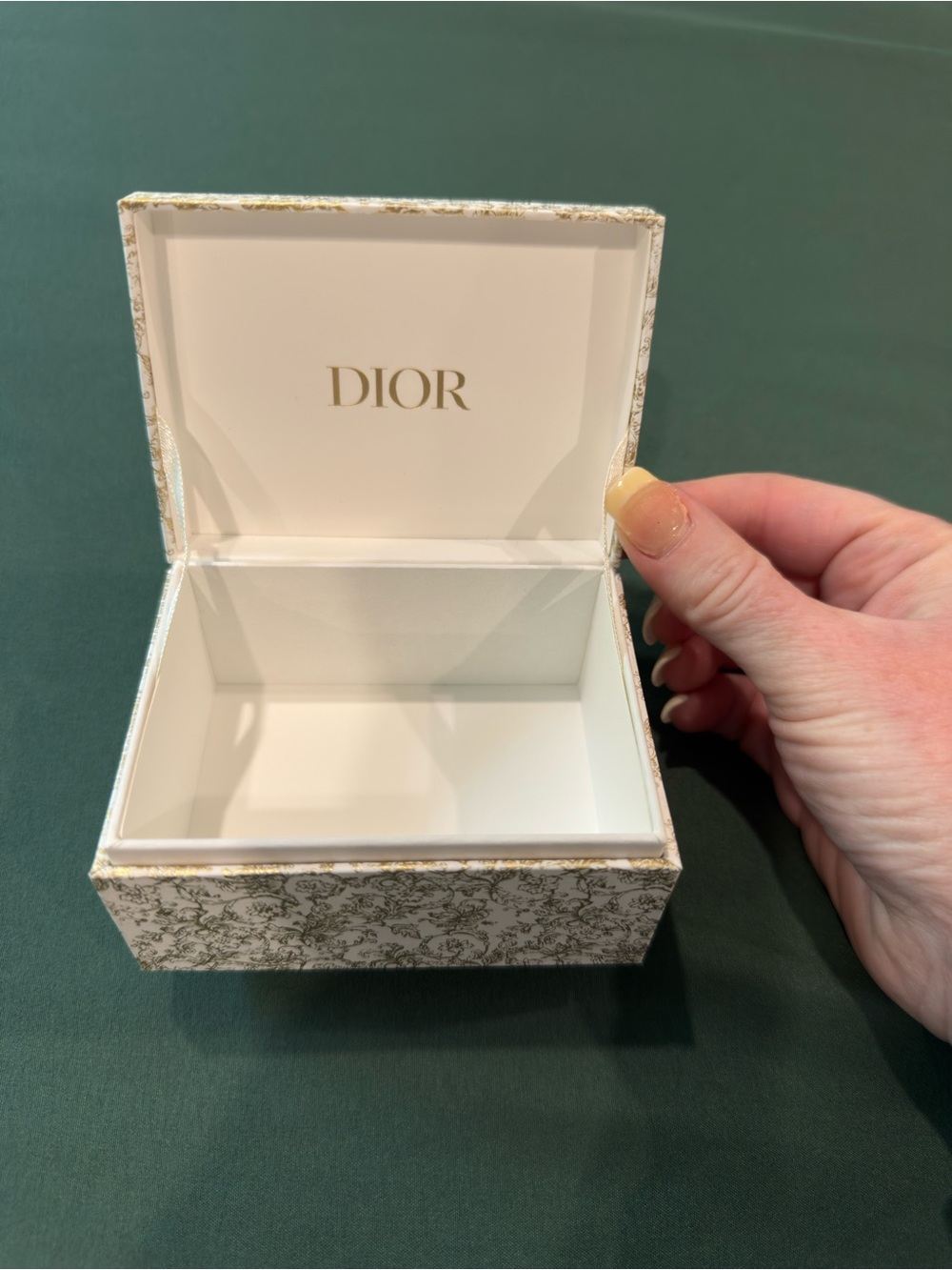 Dior White and Gold Patterned Gift or Trinket Box